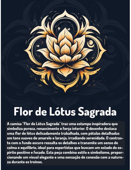 Camiseta Dry Fit UV 50+ Flor de Lótus Sagrada