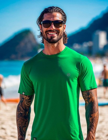 Camiseta Dry Fit UV 50+ Verde Folha Fresca