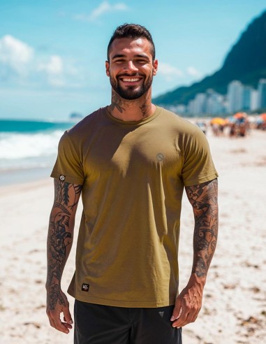 Camiseta Dry Fit UV 50+ Marrom Areia