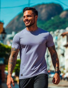 Camiseta Dry Fit UV 50+ Cinza Lavanda 2
