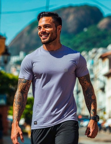 Camiseta Dry Fit UV 50+ Cinza Lavanda